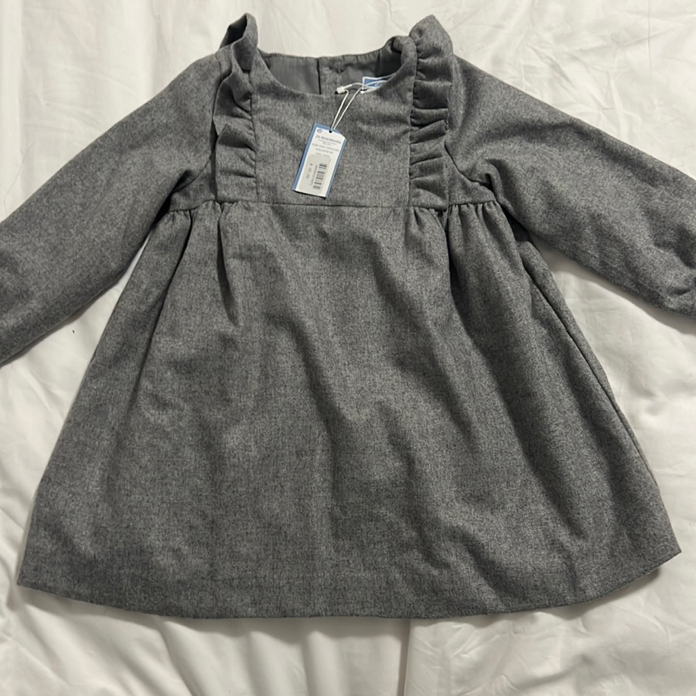 Jacadi wool long sleeve grey dress